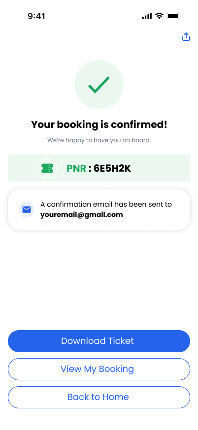 TravelVista Booking Confirmed screen