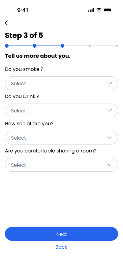TravelVista Preferences screen