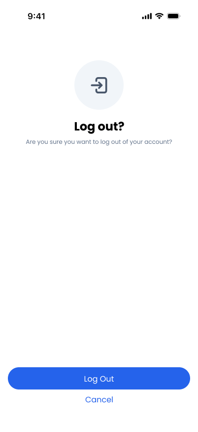 TravelVista Log Out screen